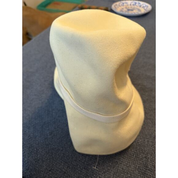 Auth Vnt Black Wool Bucket Derby Cloche Hat Mr. John 70s White Black Beret Lot 3 main image 11